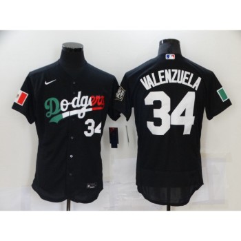 Men's Los Angeles Dodgers #34 Toro Valenzuela Black World Series Stitched Jersey