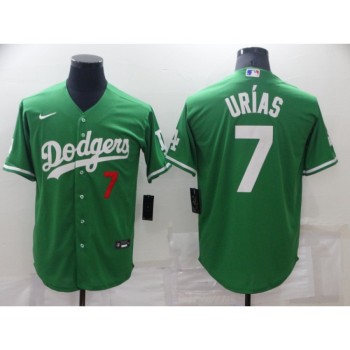 Men's Los Angeles Dodgers #7 Julio Urias Green Stitched Baseball Jersey