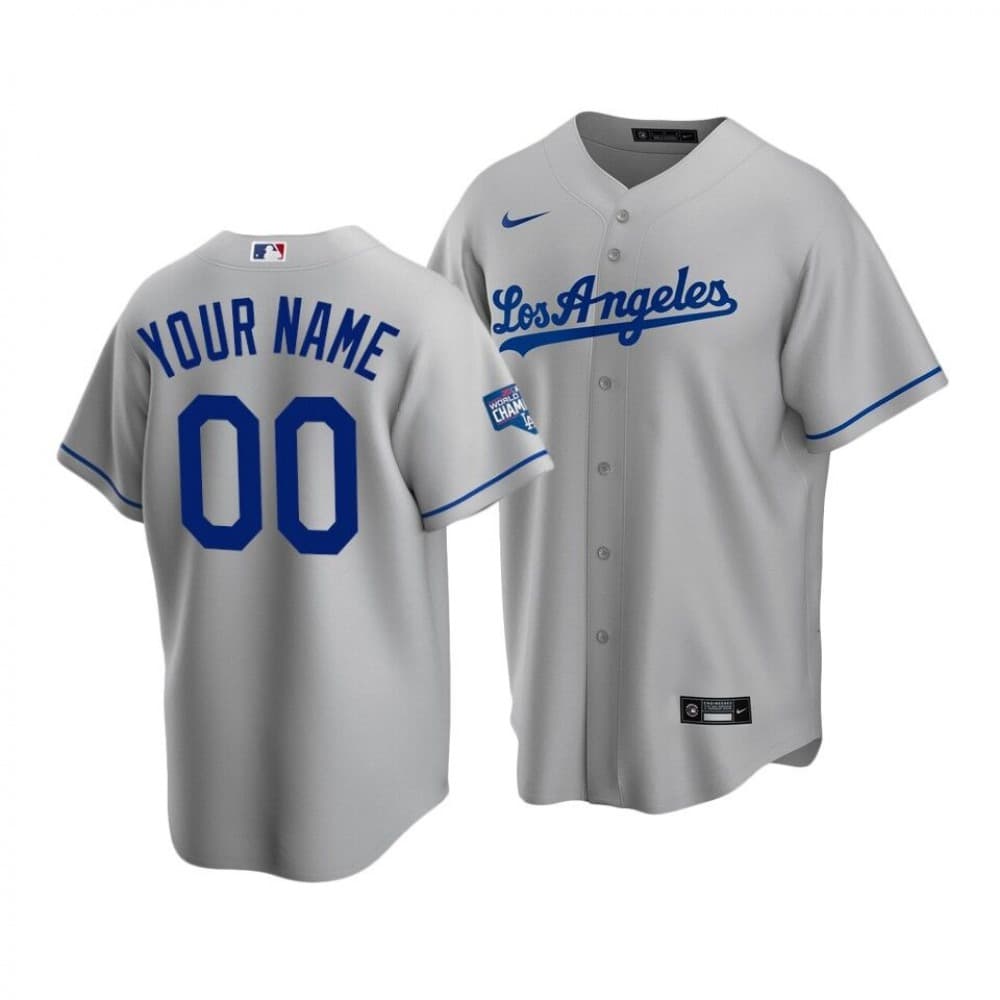 Youth Los Angeles Dodgers Grey 2020 World Series Champions Home Patch Custom Jersey Youth Los Angeles Dodgers Grey 2020 World Series Champions Home Patch Custom Jersey