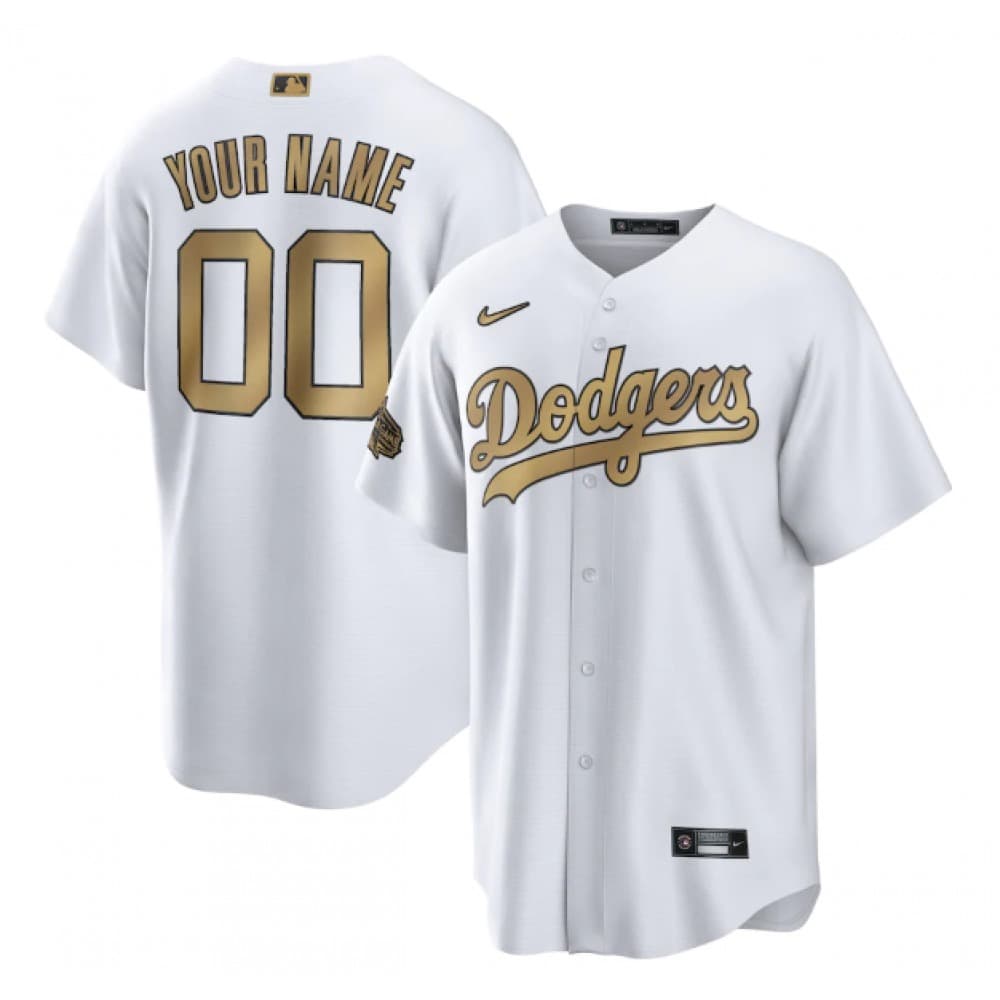 Youth Los Angeles Dodgers White 2022 All-Star Cool Base Custom Jersey Youth Los Angeles Dodgers White 2022 All-Star Cool Base Custom Jersey