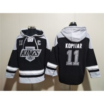 Men's Los Angeles Kings #11 Anze Kopitar Black Ageless Must-Have Lace-Up Pullover Hoodie Men's Los Angeles Kings #11 Anze Kopitar Black Ageless Must-Have Lace-Up Pullover Hoodie