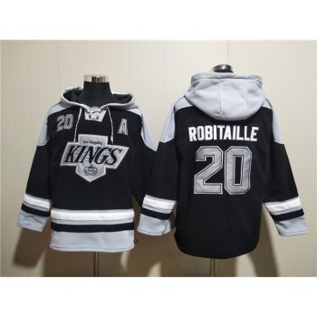 Men's Los Angeles Kings #20 Luc Robitaille Black Ageless Must-Have Lace-Up Pullover Hoodie Men's Los Angeles Kings #20 Luc Robitaille Black Ageless Must-Have Lace-Up Pullover Hoodie