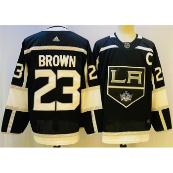 Men's Los Angeles Kings #23 Dustin Brown Black Stitched Jersey Men's Los Angeles Kings #23 Dustin Brown Black Stitched Jersey