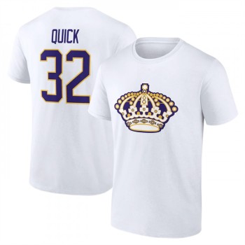 Men's Los Angeles Kings #32 Jonathan Quick White T-Shirt Men's Los Angeles Kings #32 Jonathan Quick White T-Shirt