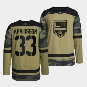 Men's Los Angeles Kings #33 Viktor Arvidsson 2022 Camo Military Appreciation Night Stitched Jersey Men's Los Angeles Kings #33 Viktor Arvidsson 2022 Camo Military Appreciation Night Stitched Jersey