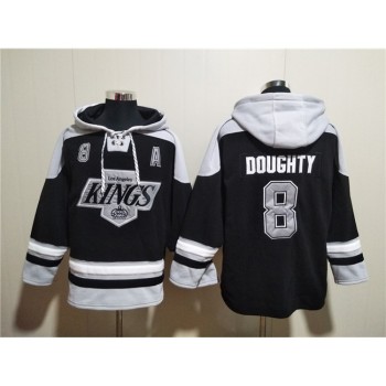 Men's Los Angeles Kings #8 Drew Doughty Black Ageless Must-Have Lace-Up Pullover Hoodie Men's Los Angeles Kings #8 Drew Doughty Black Ageless Must-Have Lace-Up Pullover Hoodie