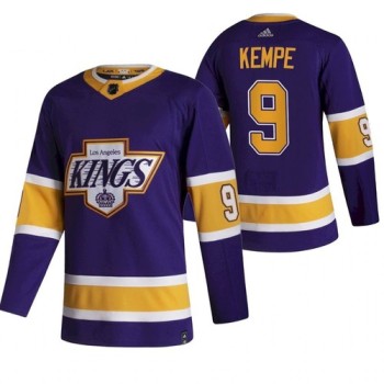 Men's Los Angeles Kings #9 Adrian Kempe Purple 2020-21 Reverse Retro Stitched Jersey Men's Los Angeles Kings #9 Adrian Kempe Purple 2020-21 Reverse Retro Stitched Jersey