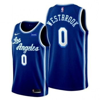 Men's Los Angeles Lakers #0 Russell Westbrook Blue Stitched Basketball Jersey Men's Los Angeles Lakers #0 Russell Westbrook Blue Stitched Basketball Jersey