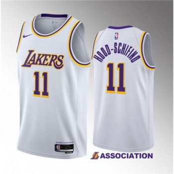 Men's Los Angeles Lakers #11 Jalen Hood-Schifino White 2023 Draft Association Edition Stitched Basketball Jersey Men's Los Angeles Lakers #11 Jalen Hood-Schifino White 2023 Draft Association Edition Stitched Basketball Jersey