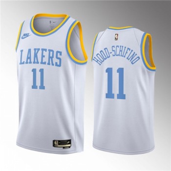 Men's Los Angeles Lakers #11 Jalen Hood-Schifino White 2023 Draft Classic Edition Stitched Basketball Jersey Men's Los Angeles Lakers #11 Jalen Hood-Schifino White 2023 Draft Classic Edition Stitched Basketball Jersey
