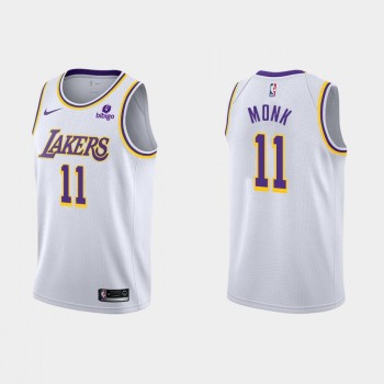 Men's Los Angeles Lakers #11 Malik Monk White Stitched Jersey Men's Los Angeles Lakers #11 Malik Monk White Stitched Jersey