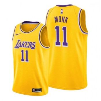 Men's Los Angeles Lakers #11 Malik Monk Yellow Stitched Basketball Jersey Men's Los Angeles Lakers #11 Malik Monk Yellow Stitched Basketball Jersey