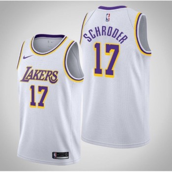 Men's Los Angeles Lakers #17 Dennis Schr?der White Stitched Jersey Men's Los Angeles Lakers #17 Dennis Schr?der White Stitched Jersey