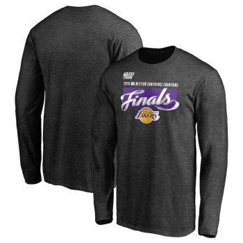 Men's Los Angeles Lakers 2020 Heather Charcoal Western Conference Champions Locker Room Long Sleeve T-Shirt Men's Los Angeles Lakers 2020 Heather Charcoal Western Conference Champions Locker Room Long Sleeve T-Shirt