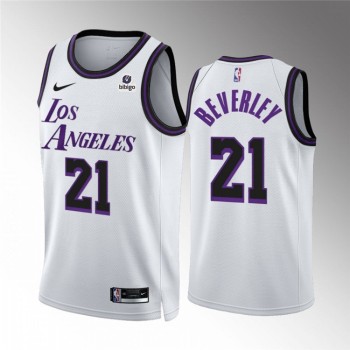 Men's Los Angeles Lakers #21 Patrick Beverley White City Edition Stitched Basketball Jersey Men's Los Angeles Lakers #21 Patrick Beverley White City Edition Stitched Basketball Jersey