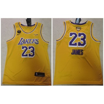 Men's Los Angeles Lakers #23 LeBron James 2020 Gold Finals Bound With KB Patch Stitched Jersey Men's Los Angeles Lakers #23 LeBron James 2020 Gold Finals Bound With KB Patch Stitched Jersey