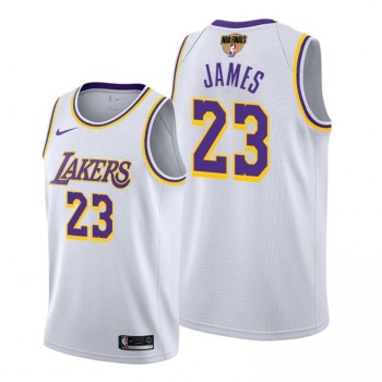 Men's Los Angeles Lakers #23 LeBron James 2020 White Finals Bound Association Edition Stitched Jersey
