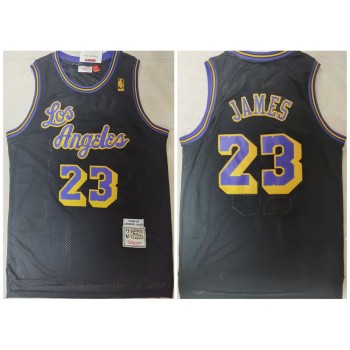 Men's Los Angeles Lakers #23 LeBron James Black 2008-2009 Throwback Stitched Jersey Men's Los Angeles Lakers #23 LeBron James Black 2008-2009 Throwback Stitched Jersey