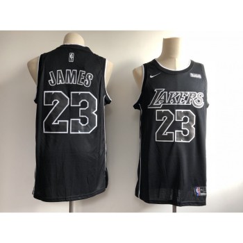 Men's Los Angeles Lakers #23 LeBron James Black 2018/19 Edition Swingman Stitched NBA Jersey Men's Los Angeles Lakers #23 LeBron James Black 2018/19 Edition Swingman Stitched NBA Jersey