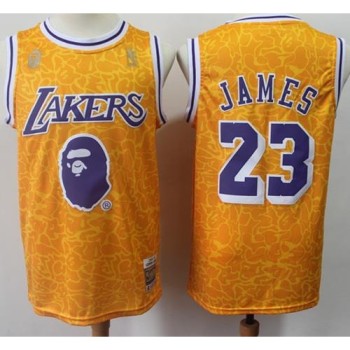 Men's Los Angeles Lakers #23 LeBron James Gold Stitched NBA Jersey Men's Los Angeles Lakers #23 LeBron James Gold Stitched NBA Jersey
