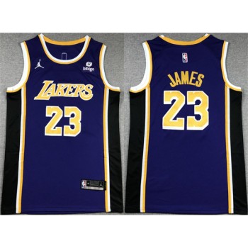 Men's Los Angeles Lakers #23 LeBron James Purple Stitched Basketball Jersey Men's Los Angeles Lakers #23 LeBron James Purple Stitched Basketball Jersey
