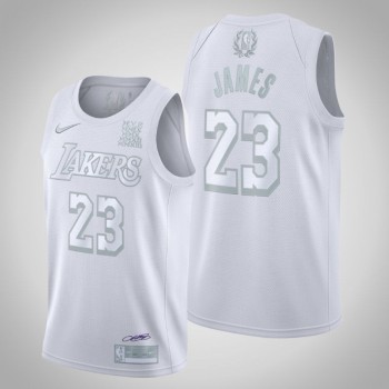 Men's Los Angeles Lakers #23 LeBron James White MVP Stitched Jersey Men's Los Angeles Lakers #23 LeBron James White MVP Stitched Jersey