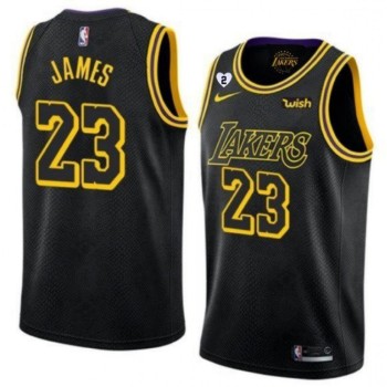 Men's Los Angeles Lakers #23 LeBron James With Gigi Patch Black Stitched Jersey Men's Los Angeles Lakers #23 LeBron James With Gigi Patch Black Stitched Jersey