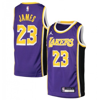 Men's Los Angeles Lakers #23 LeBron James Purple 2020/21 Swingman Statement Edition Stitched Jersey Men's Los Angeles Lakers #23 LeBron James Purple 2020/21 Swingman Statement Edition Stitched Jersey