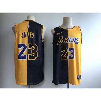 Men's Los Angeles Lakers #23 Lebron James Black/Gold Fashion Swingman Stitched NBA Jersey Men's Los Angeles Lakers #23 Lebron James Black/Gold Fashion Swingman Stitched NBA Jersey