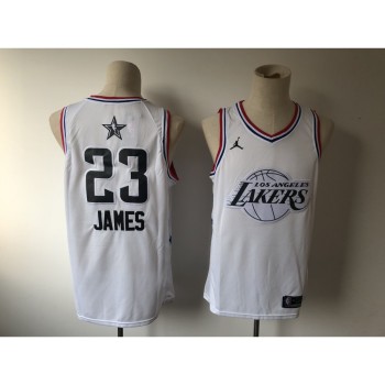 Men's Los Angeles Lakers #23 Lebron James White 2019 NBA All Star Stitched NBA Jersey Men's Los Angeles Lakers #23 Lebron James White 2019 NBA All Star Stitched NBA Jersey
