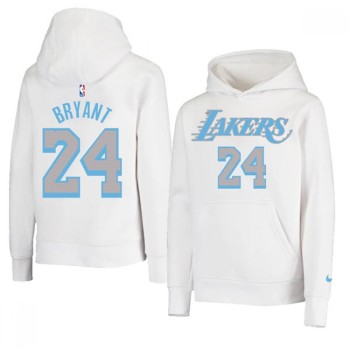 Men's Los Angeles Lakers #24 Kobe Bryant 2021 White Pullover Hoodie Men's Los Angeles Lakers #24 Kobe Bryant 2021 White Pullover Hoodie