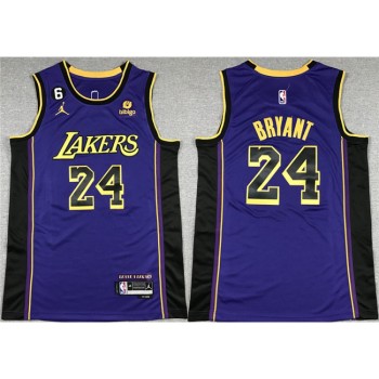 Men's Los Angeles Lakers #24 Kobe Bryant Purple With NO.6 Patch Stitched Basketball Jersey Men's Los Angeles Lakers #24 Kobe Bryant Purple With NO.6 Patch Stitched Basketball Jersey