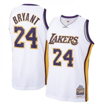 Men's Los Angeles Lakers #24 Kobe Bryant White 2009-10 Throwback basketball Jersey Men's Los Angeles Lakers #24 Kobe Bryant White 2009-10 Throwback basketball Jersey