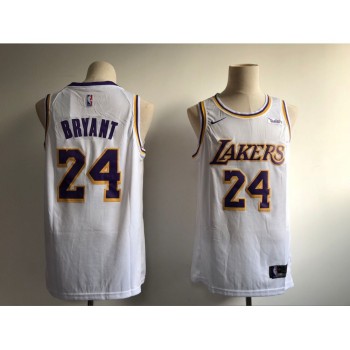 Men's Los Angeles Lakers #24 Kobe Bryant White 2018/19 Association Edition Swingman Stitched NBA Jersey Men's Los Angeles Lakers #24 Kobe Bryant White 2018/19 Association Edition Swingman Stitched NBA Jersey