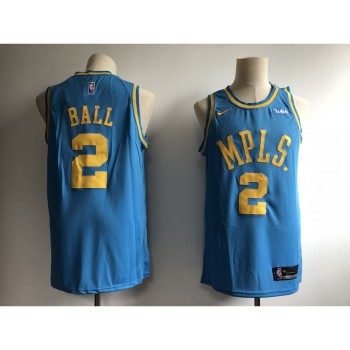 Men's Los Angeles Lakers #2 Lonzo Ball Blue MPLS Wish Stitched NBA Jersey Men's Los Angeles Lakers #2 Lonzo Ball Blue MPLS Wish Stitched NBA Jersey