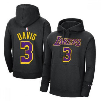 Men's Los Angeles Lakers #3 Anthony Davis 2021 Black Pullover Hoodie Men's Los Angeles Lakers #3 Anthony Davis 2021 Black Pullover Hoodie