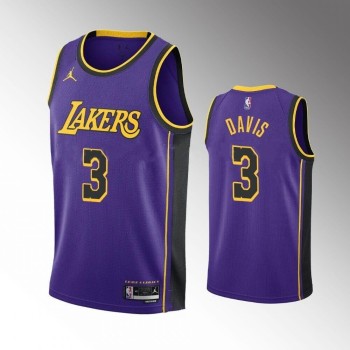 Men's Los Angeles Lakers #3 Anthony Davis Statement Edition Purple Stitched Basketball Jersey Men's Los Angeles Lakers #3 Anthony Davis Statement Edition Purple Stitched Basketball Jersey