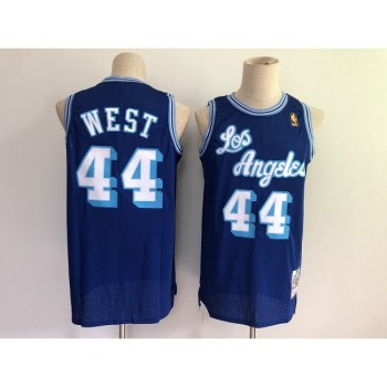 Men's Los Angeles Lakers #44 Jerry West Blue Throwback Stitched Jersey