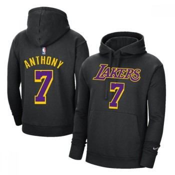 Men's Los Angeles Lakers #7 Carmelo Anthony 2021 Black Pullover Hoodie Men's Los Angeles Lakers #7 Carmelo Anthony 2021 Black Pullover Hoodie