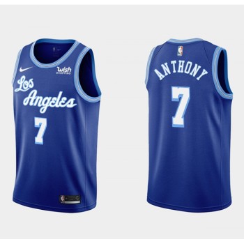 Men's Los Angeles Lakers #7 Carmelo Anthony Blue Classic Edition Stitched Basketball Jersey Men's Los Angeles Lakers #7 Carmelo Anthony Blue Classic Edition Stitched Basketball Jersey