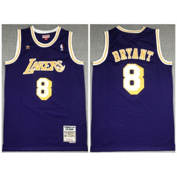 Men's Los Angeles Lakers #8 Kobe Bryant Purple 1998 All Star Throwback Stitched Jersey