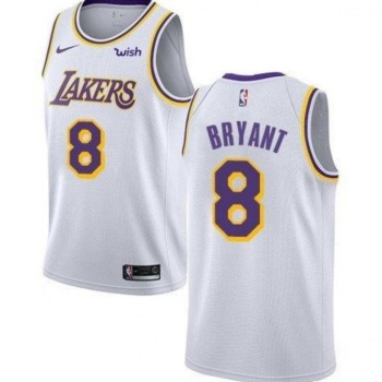 Men's Los Angeles Lakers #8 Kobe Bryant White Stitched NBA Jersey Men's Los Angeles Lakers #8 Kobe Bryant White Stitched NBA Jersey
