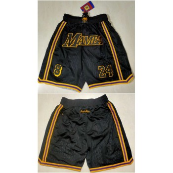 Men's Los Angeles Lakers Black 'Mamba'Shorts (Run Small)