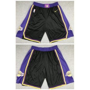 Men's Los Angeles Lakers Black and Purple Shorts (Run Small) Men's Los Angeles Lakers Black and Purple Shorts (Run Small)