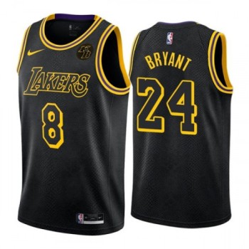 Men's Los Angeles Lakers Front #8 Back #24 Kobe Bryant With KB Patch Black Stitched Jersey Men's Los Angeles Lakers Front #8 Back #24 Kobe Bryant With KB Patch Black Stitched Jersey