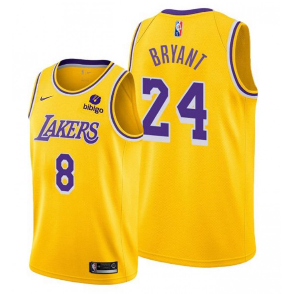 Men's Los Angeles Lakers Front #8 Back #24 Kobe Bryant 