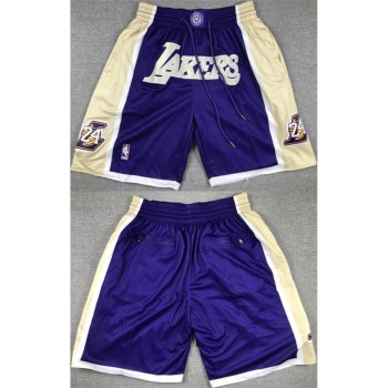Men's Los Angeles Lakers Purple/Gold Shorts (Run Small)