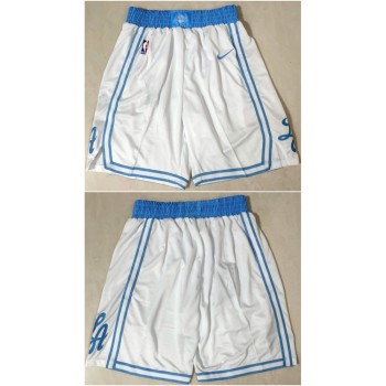 Men's Los Angeles Lakers White Shorts (Run Small)