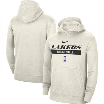Men's Los Angeles Lakers White Spotlight Fleece Overhead Hoodie Men's Los Angeles Lakers White Spotlight Fleece Overhead Hoodie