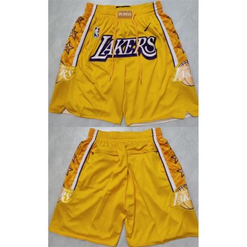 Men's Los Angeles Lakers Yellow Shorts (Run Small)